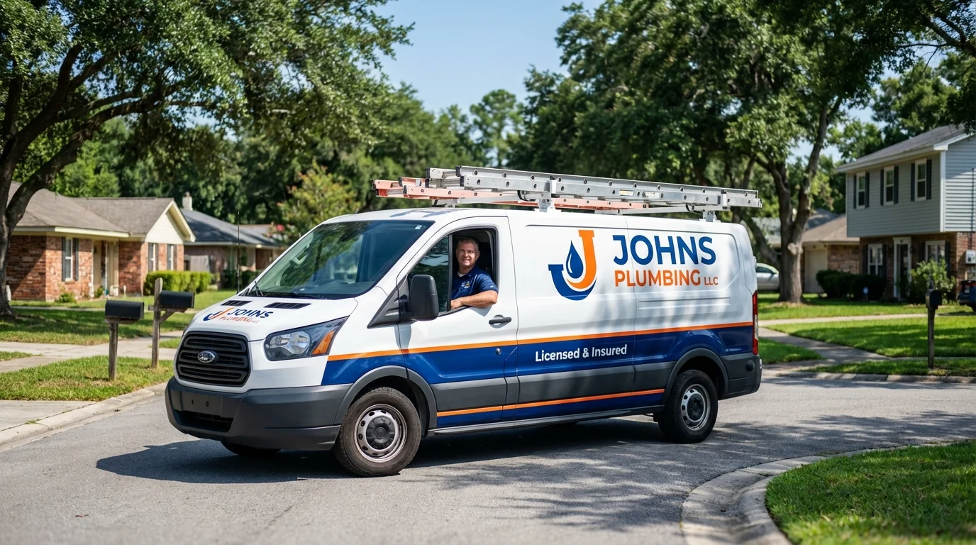 Johns Plumbing LLC service van in Rock Hill, SC