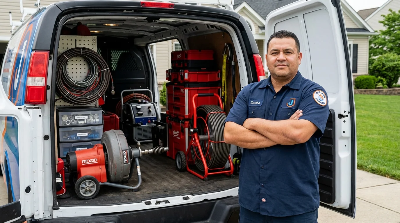 Professional drain cleaning equipment and Johns Plumbing LLC plumber in Rock Hill